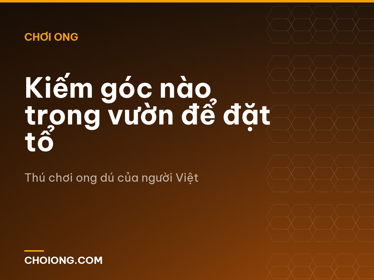 Kiếm góc nào trong vườn để đặt tổ