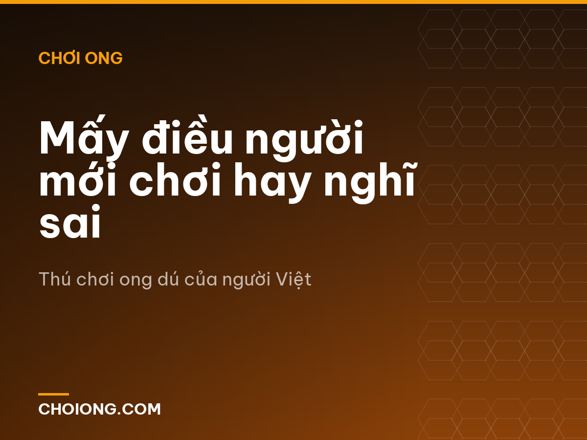 Mấy điều người mới chơi hay nghĩ sai