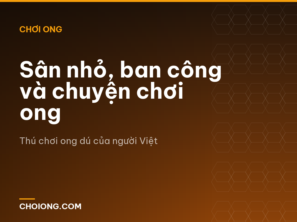 Sân nhỏ, ban công và chuyện chơi ong