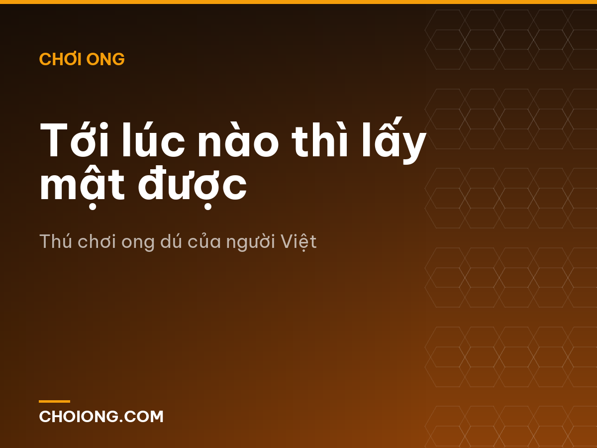 Tới lúc nào thì lấy mật được
